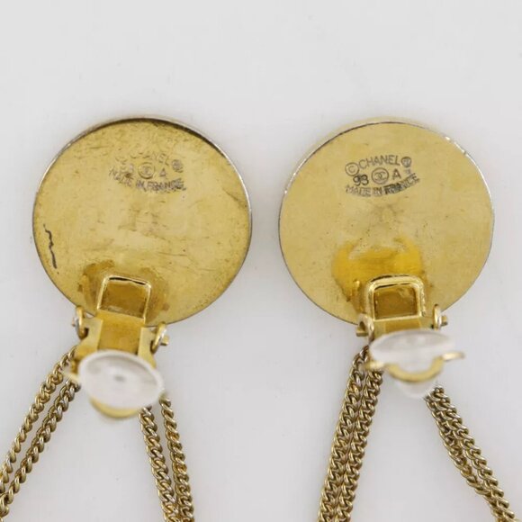 CHANEL Matelasse bag motif Earring COCO Mark vintage Plated Gold 37.8g Women - Picture 10 of 11